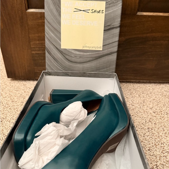 Jeffrey Campbell Dark Teal Block Heels - Picture 7 of 7